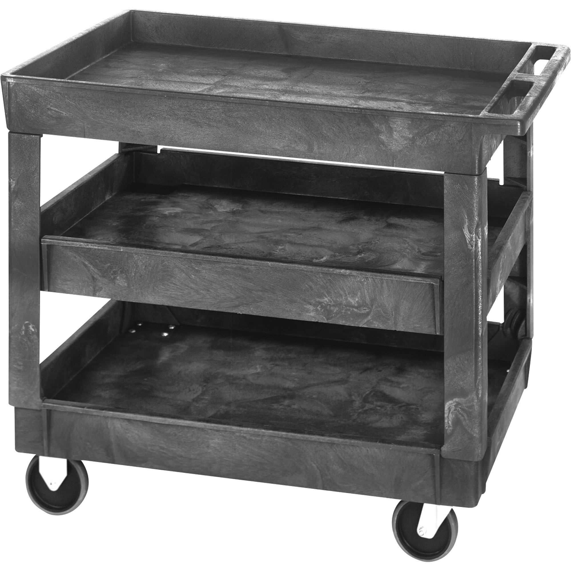 Quantum Industrial-Strength 3-Shelf Plastic Cart, Model# PC4026-33-3